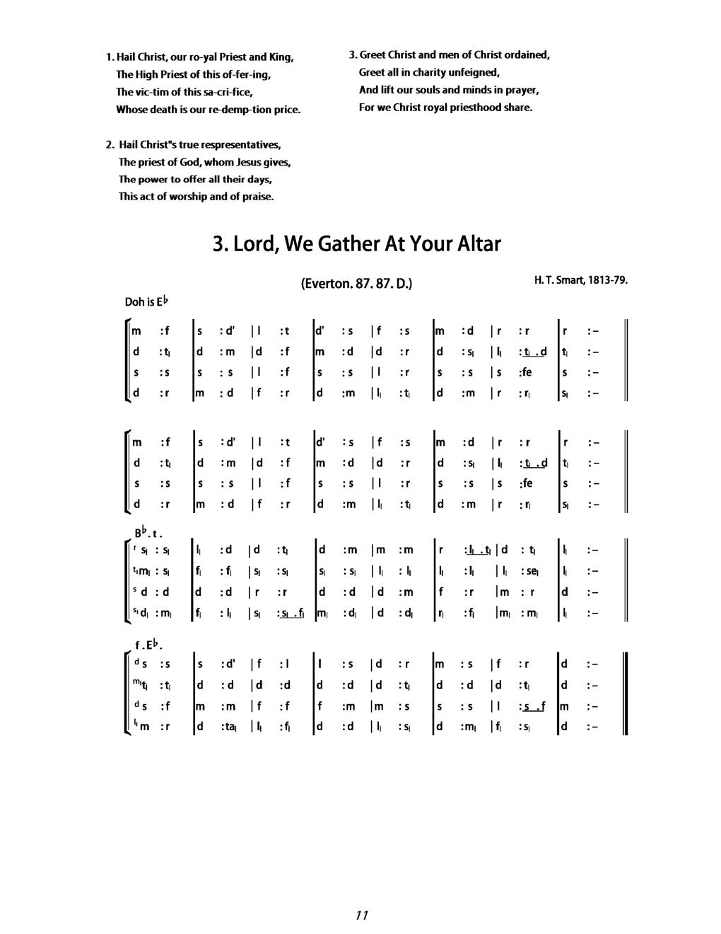 CH 3 Lord, we gather at your altar, — Tonic Sol-Fa
