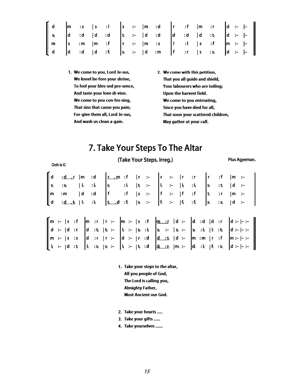 CH 7 Take your steps to the altar, — Tonic Sol-Fa