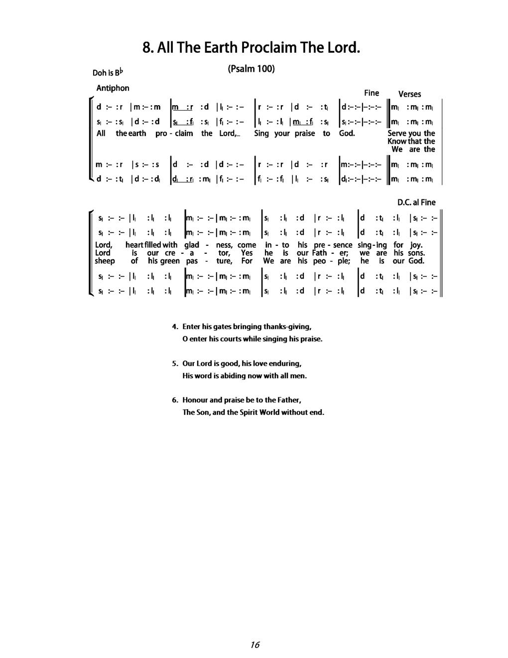 CH 8 Antiphon: — Tonic Sol-Fa