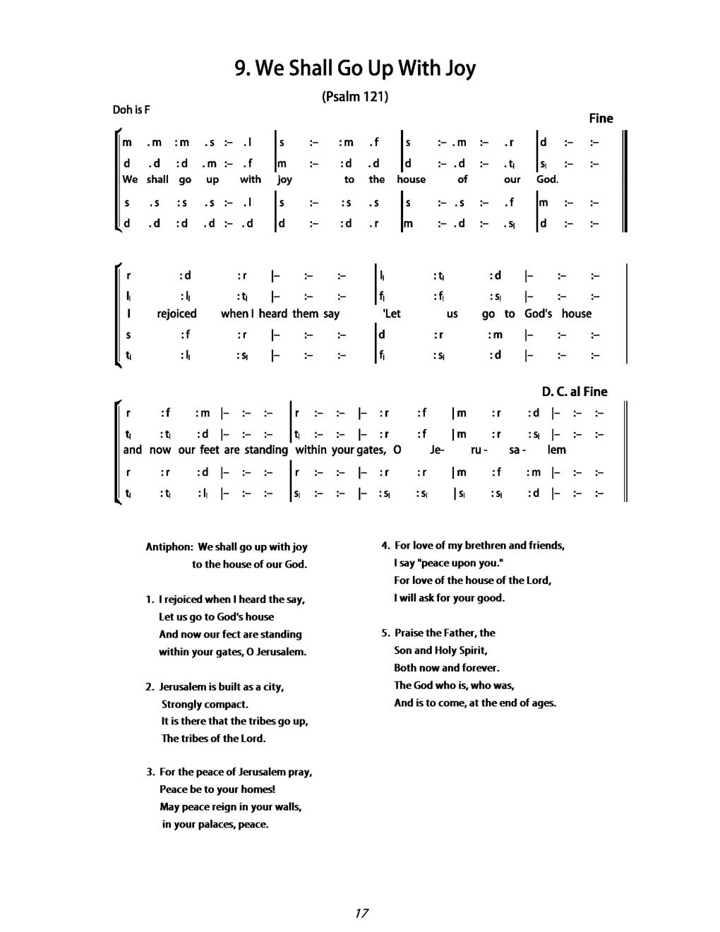 CH 9 Antiphon: — Tonic Sol-Fa