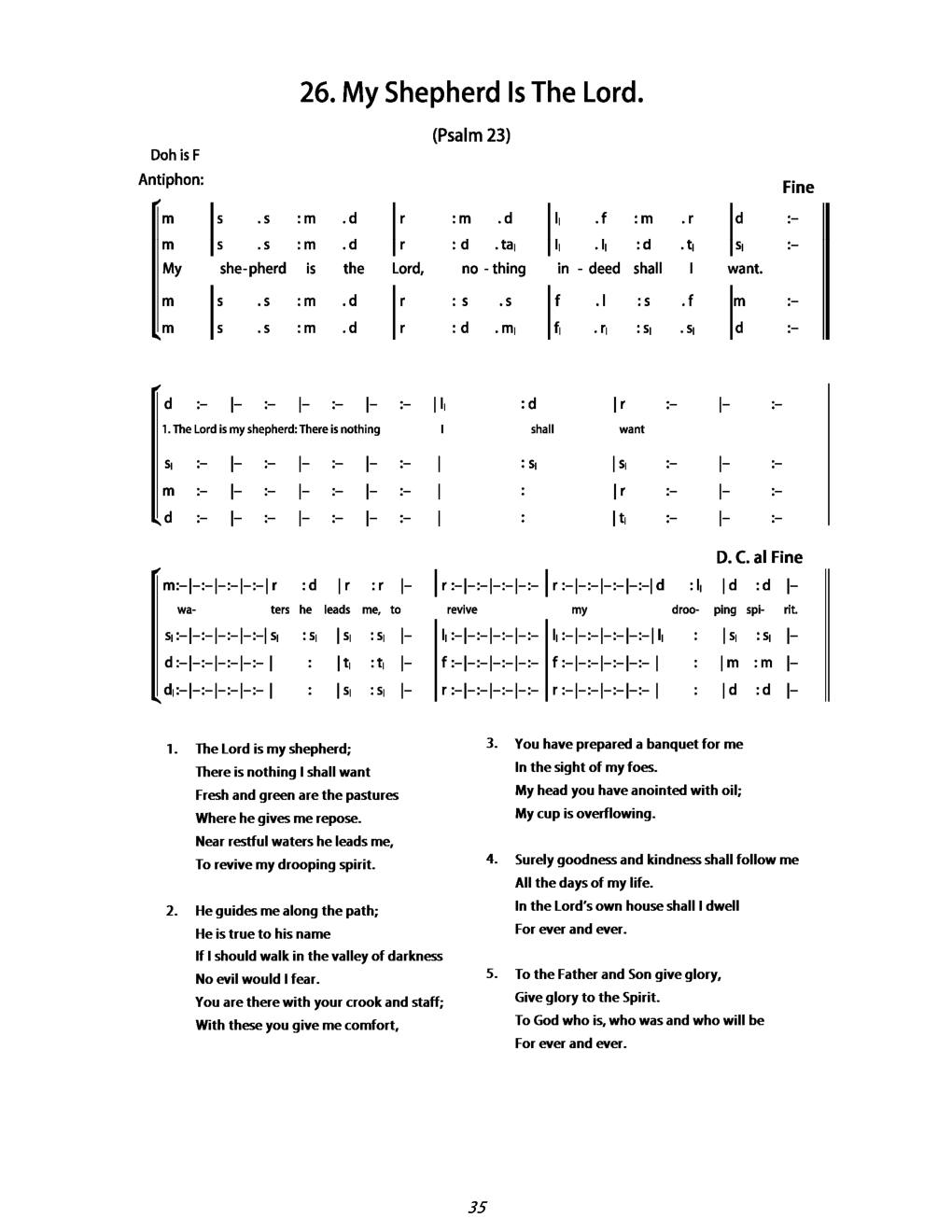 CH 26 Antiphon: — Tonic Sol-Fa