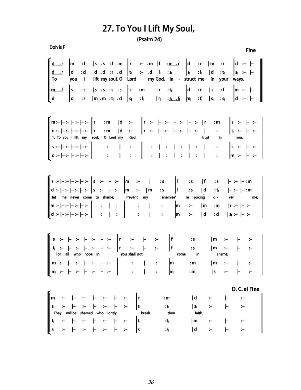 CH 27 Antiphon: — Tonic Sol-Fa