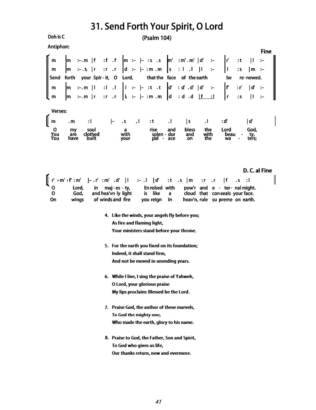CH 31 Antiphon: — Tonic Sol-Fa