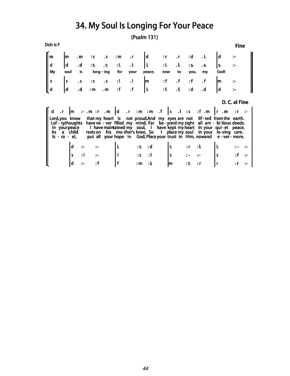 CH 34 Antiphon: — Tonic Sol-Fa
