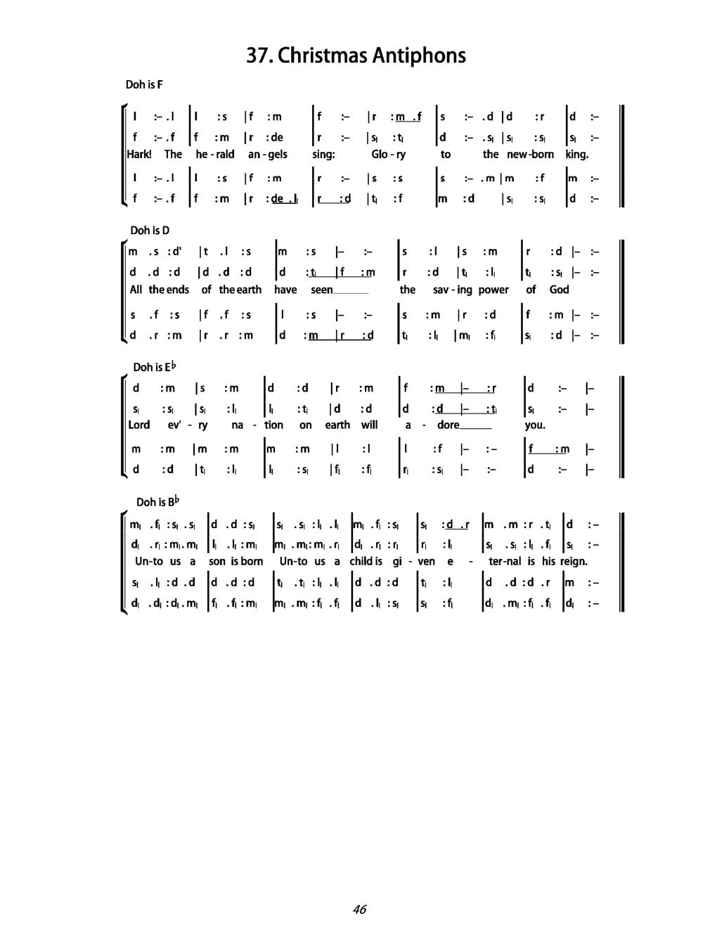 CH 37 Hark! the herald angels sing: — Tonic Sol-Fa