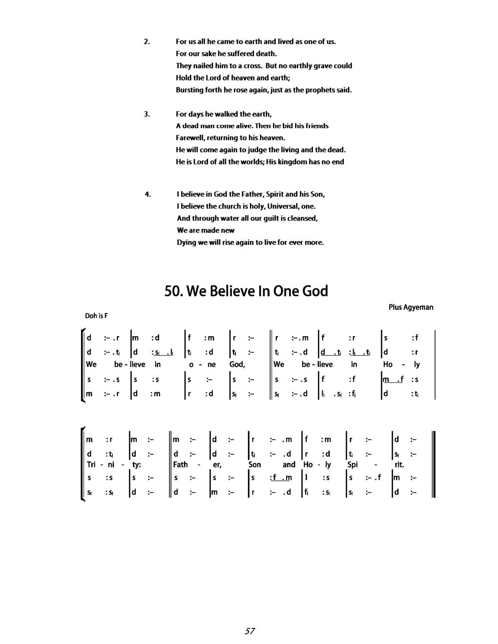CH 50 Antiphon: — Tonic Sol-Fa