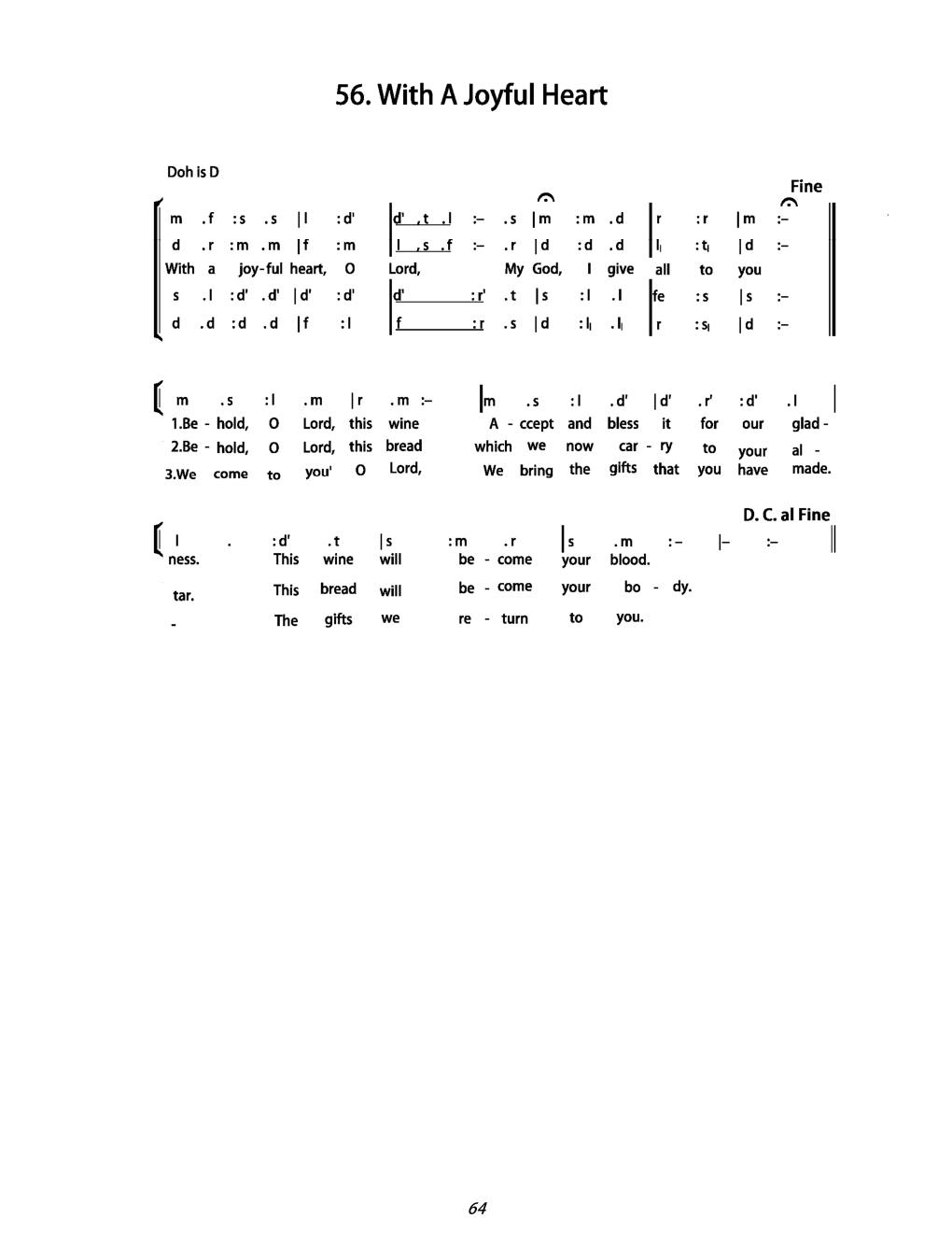 CH 56 Antiphon: — Tonic Sol-Fa