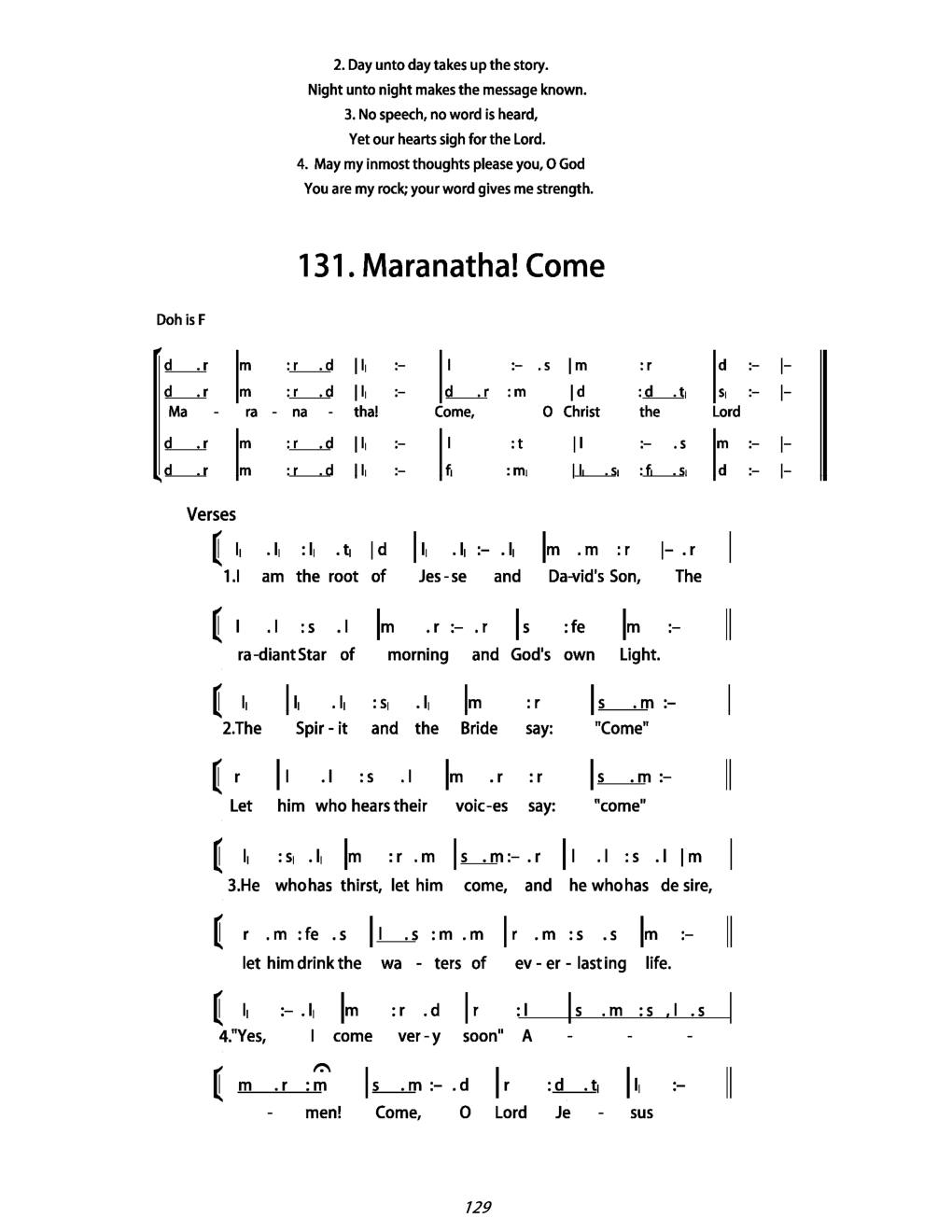 CH 131 Antiphon: — Tonic Sol-Fa