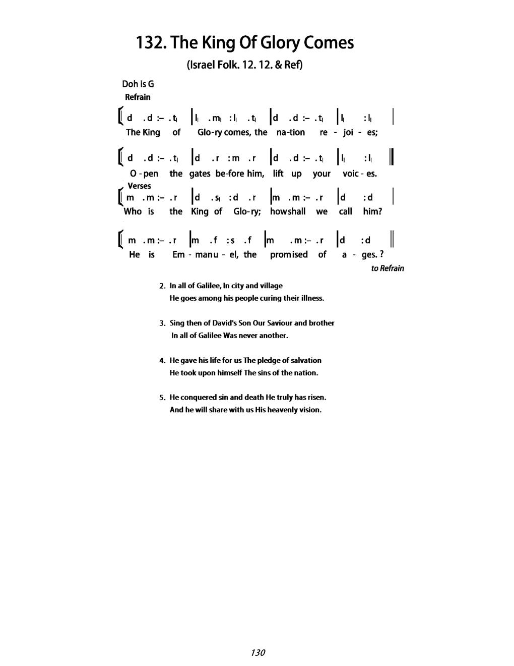 CH 132 Chorus: — Tonic Sol-Fa