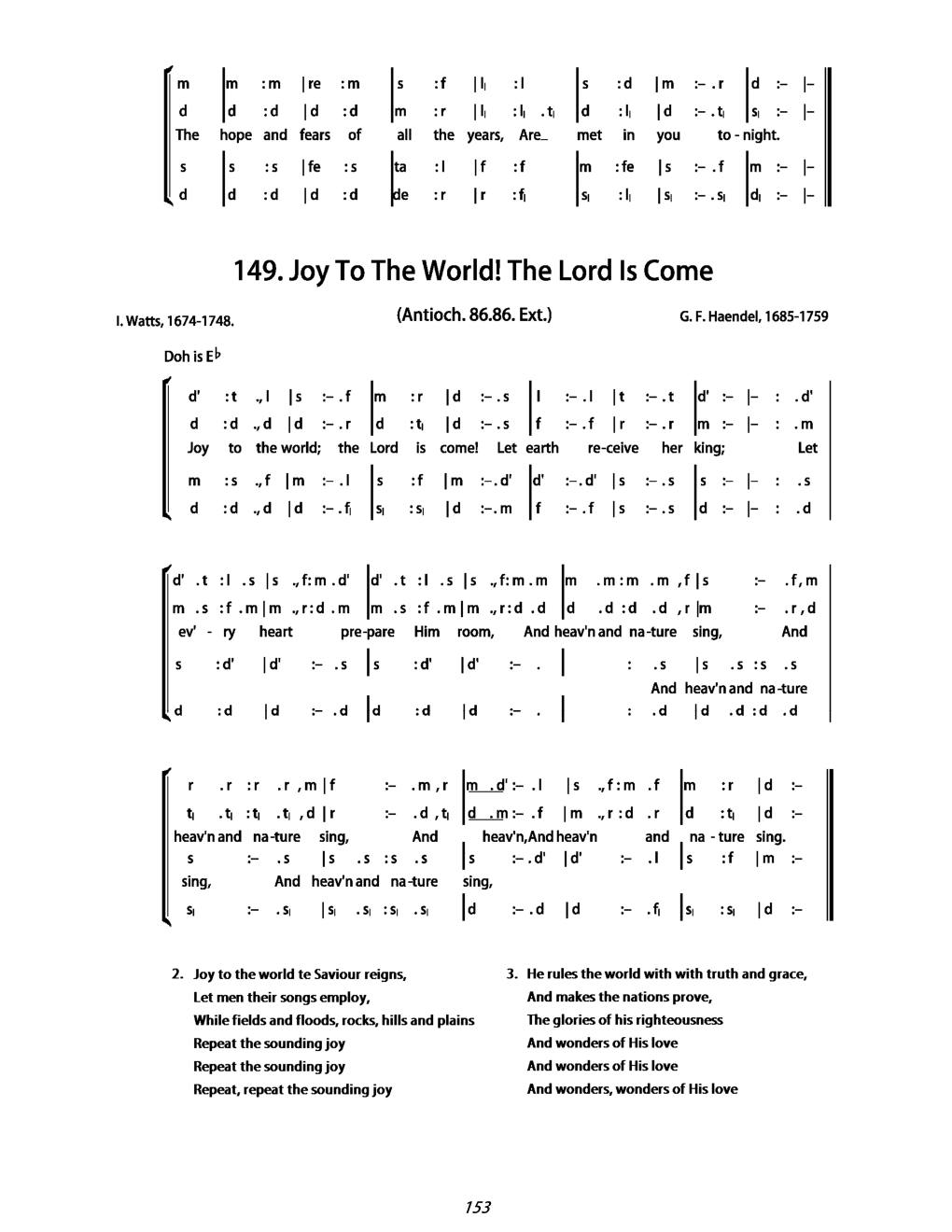 CH 148 O little town of Bethlehem — Tonic Sol-Fa
