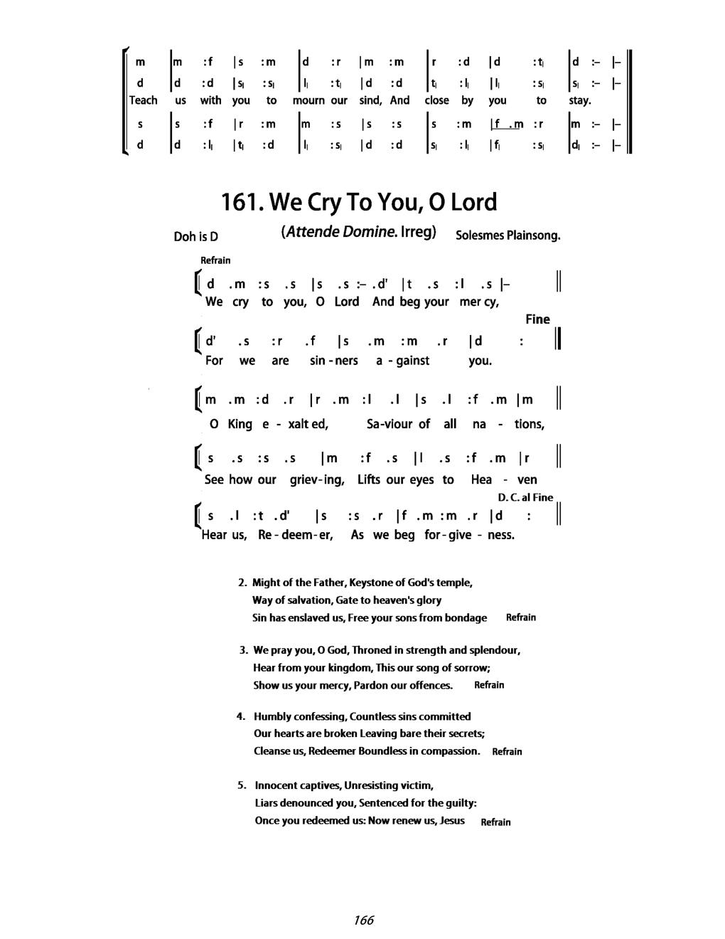 CH 160 Lord, who throughout these forty days — Tonic Sol-Fa