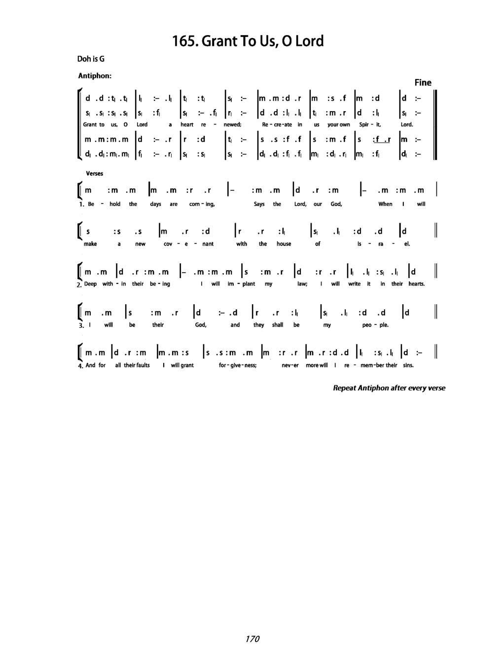 CH 165 Antiphon: — Tonic Sol-Fa