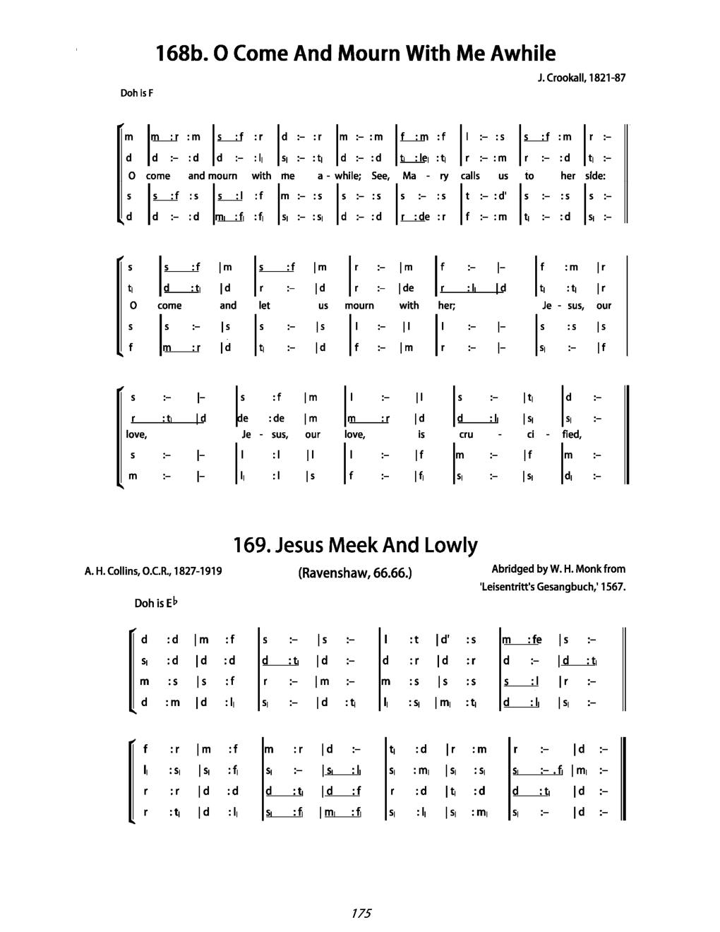 CH 169 Jesus, meek and lowly, — Tonic Sol-Fa