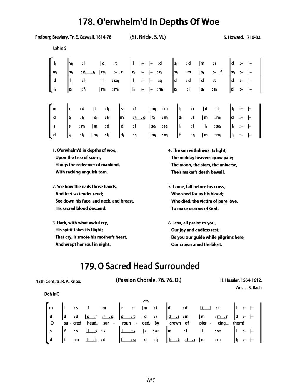 CH 179 O sacred head, surrounded — Tonic Sol-Fa