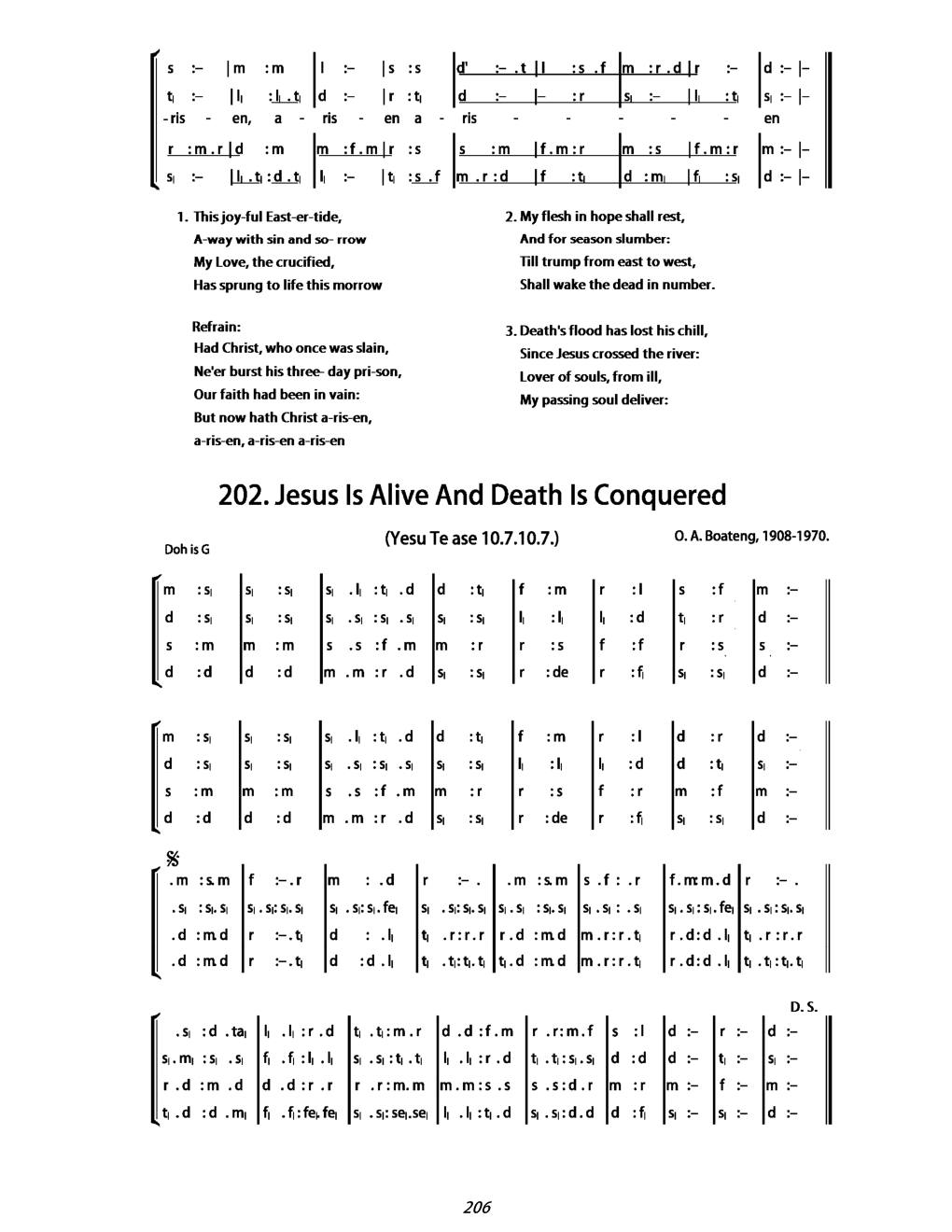 CH 202 Jesus is alive and death is conquered — Tonic Sol-Fa
