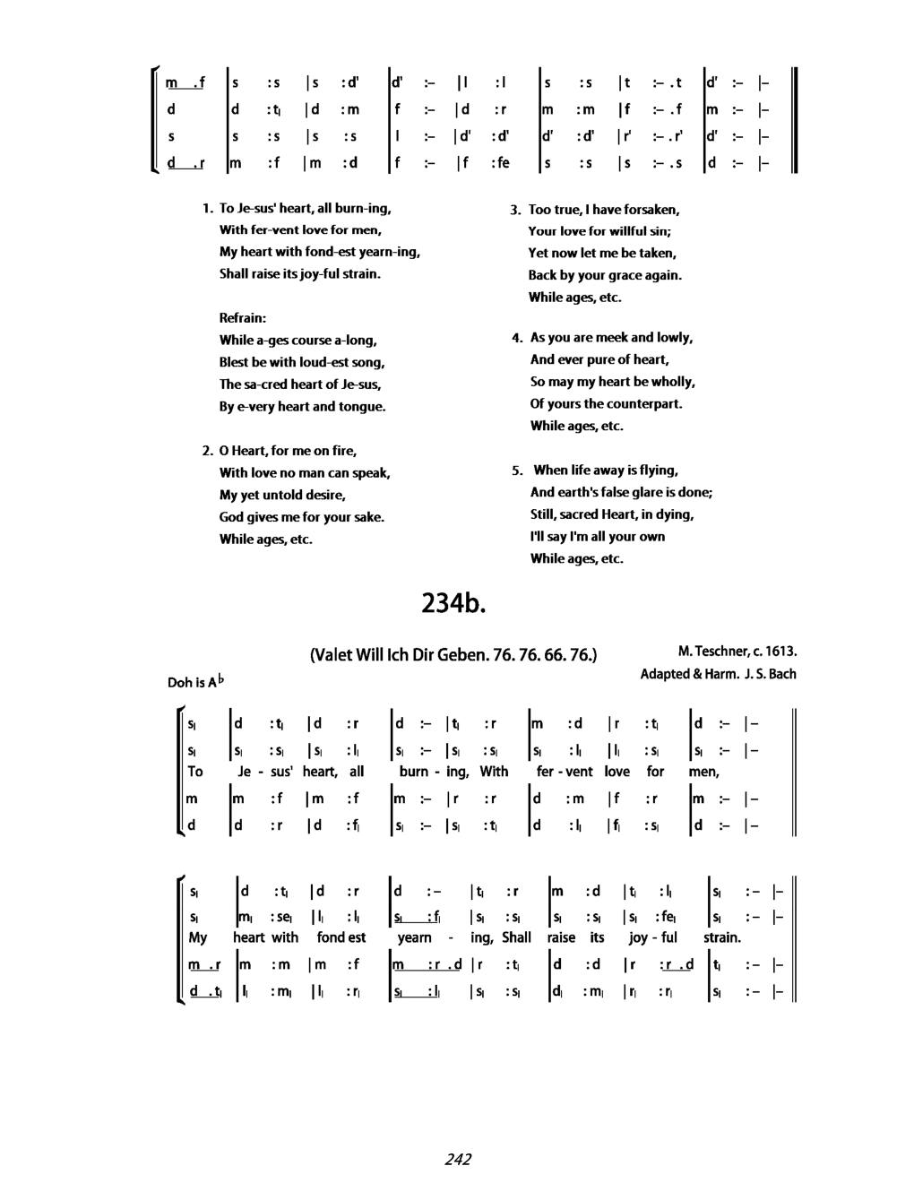 CH 234 To Jesus' Heart, all burning — Tonic Sol-Fa