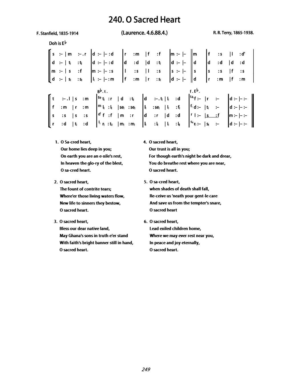 CH 240 O Sacred Heart, — Tonic Sol-Fa