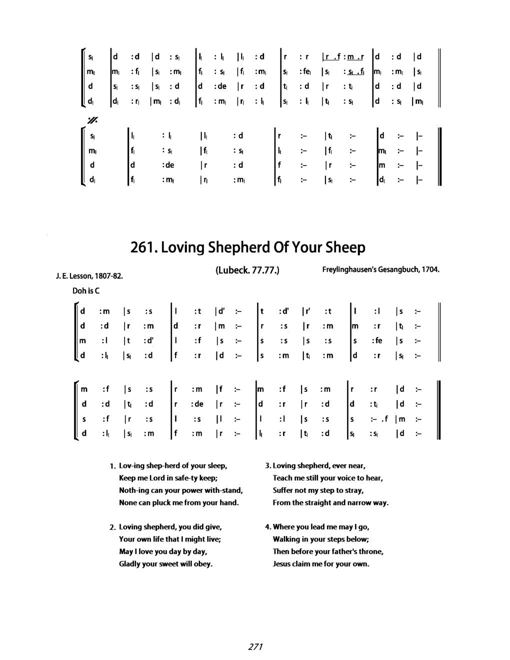 CH 261 Loving shepherd of your sheep, — Tonic Sol-Fa