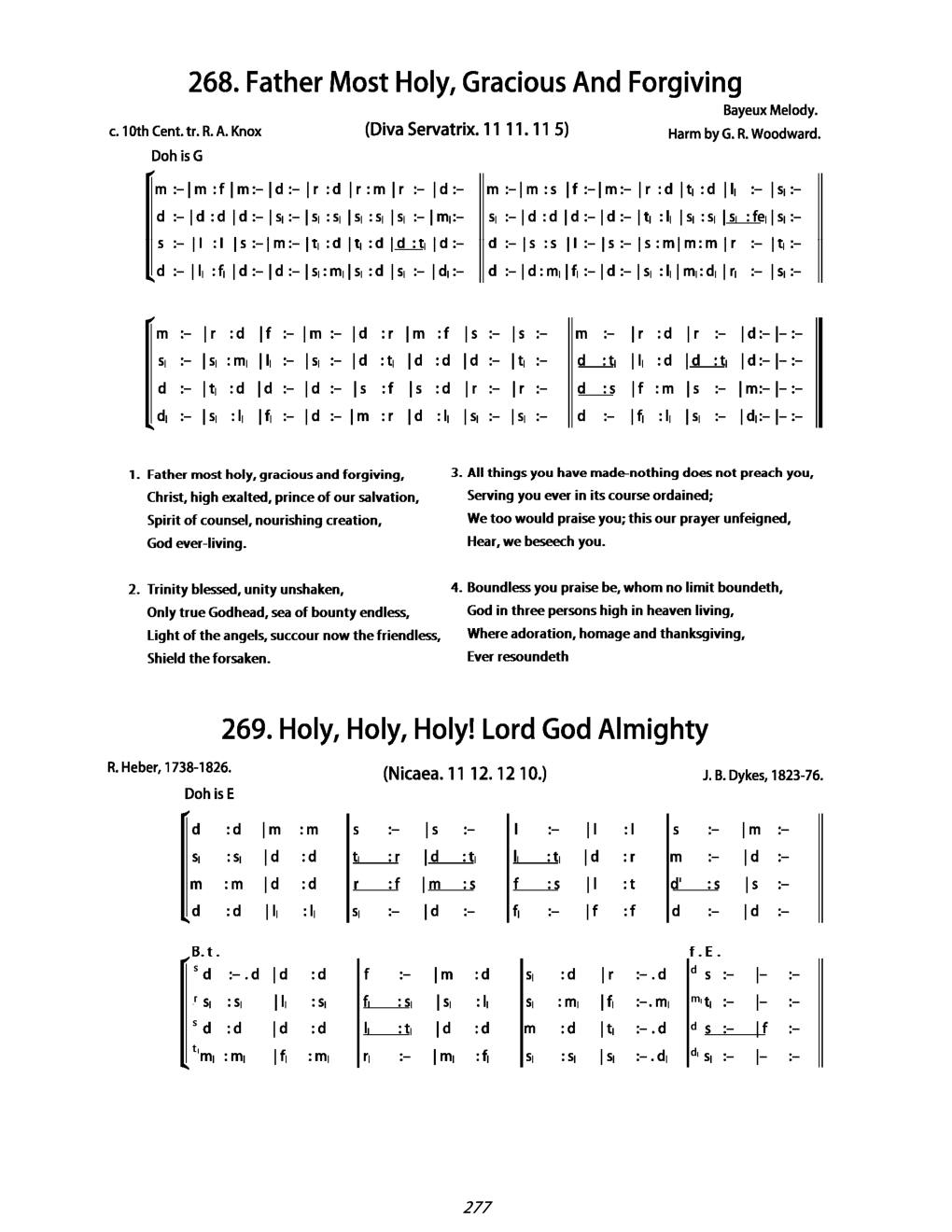 CH 269 Holy, holy, holy! Lord God Almighty! — Tonic Sol-Fa