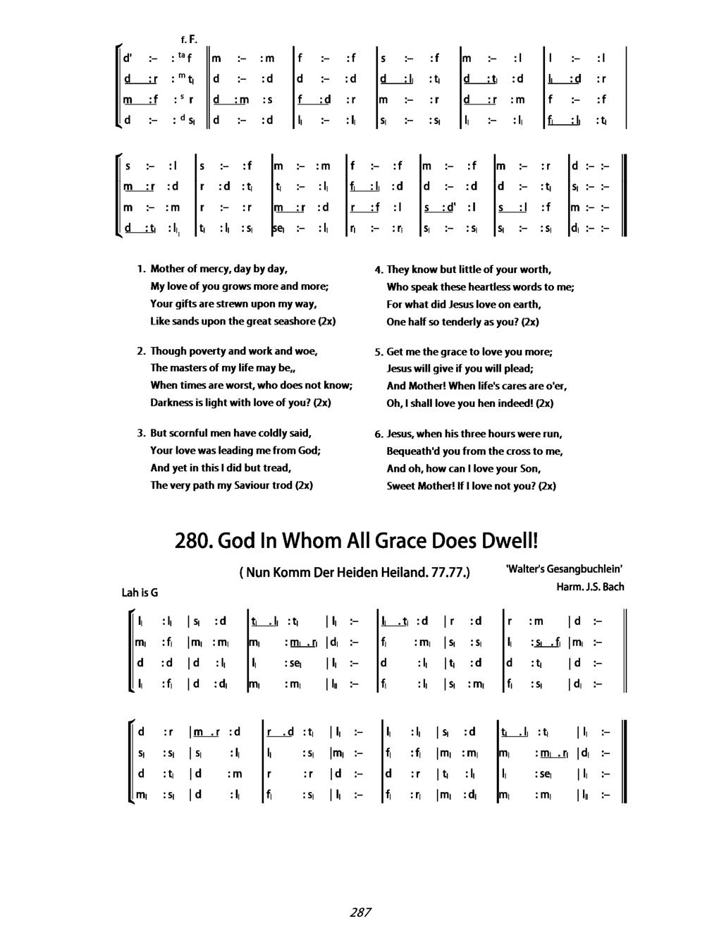 CH 280 God in whom all grace does dwell! — Tonic Sol-Fa