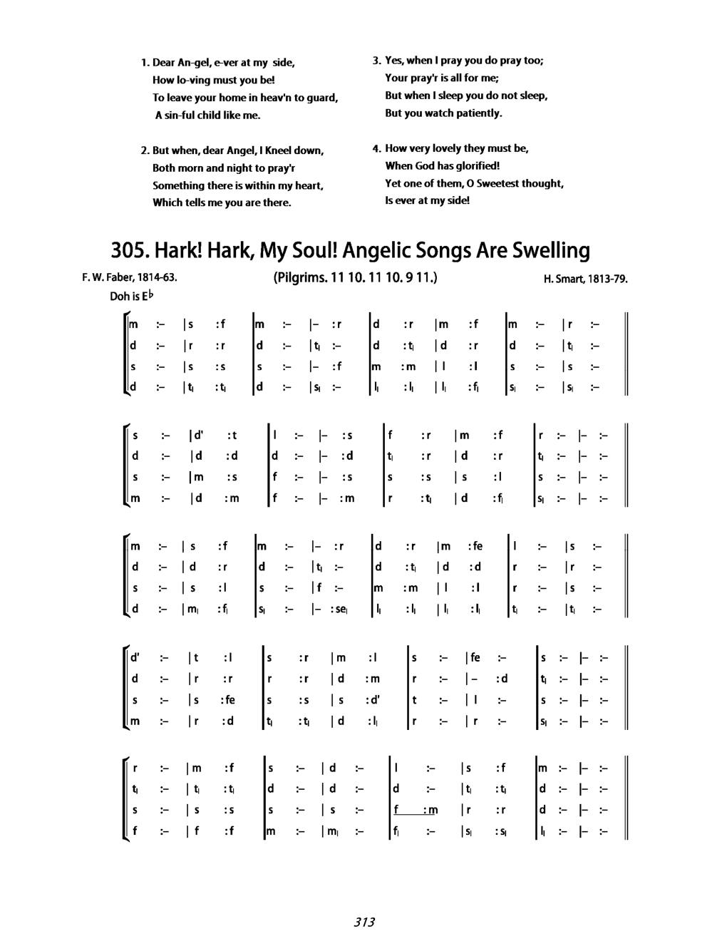 CH 305 Hark, hark, my soul! Angelic songs are swelling, — Tonic Sol-Fa