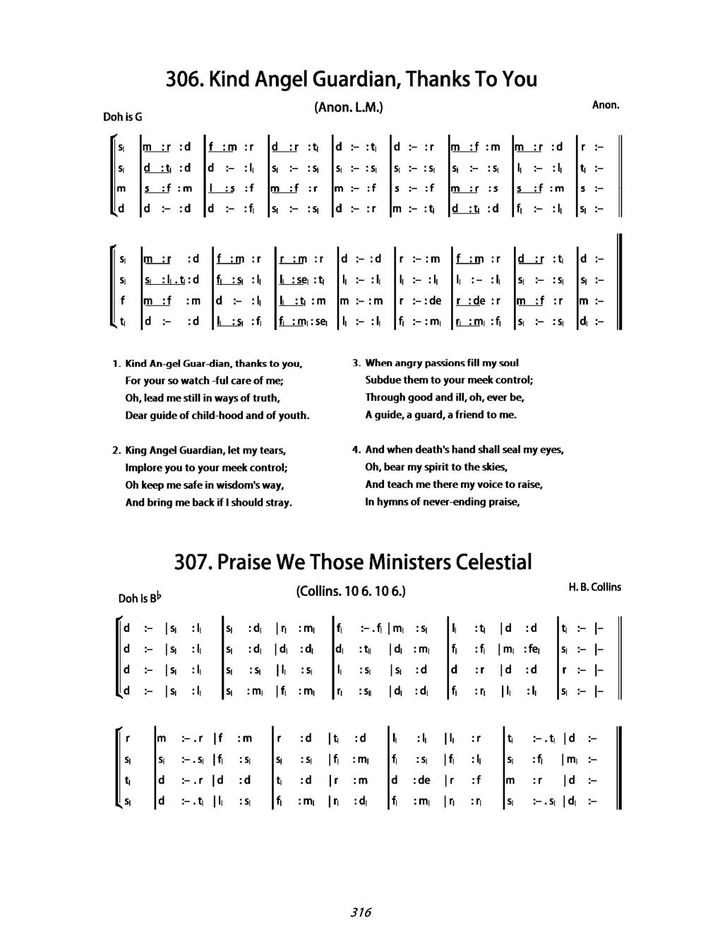 CH 307 Praise we those ministers celestial. — Tonic Sol-Fa