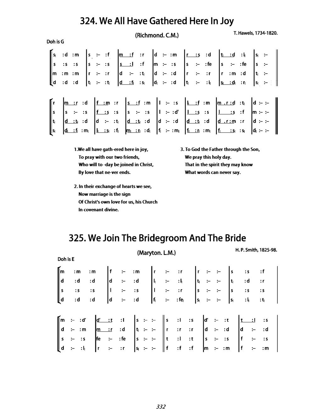 CH 324 We all have gathered here in joy. — Tonic Sol-Fa