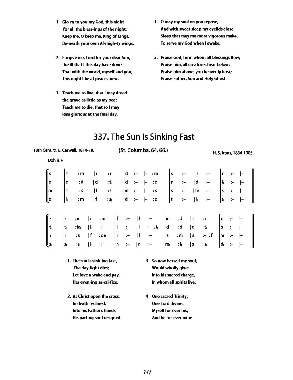 CH 337 The sun is sinking fast, — Tonic Sol-Fa