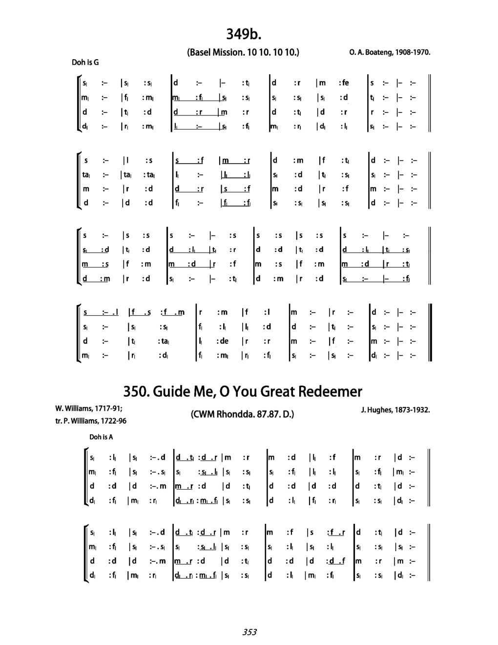 CH 350 Guide me, O you great Redeemer, — Tonic Sol-Fa