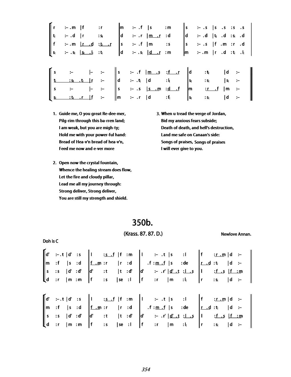 CH 350 Guide me, O you great Redeemer, — Tonic Sol-Fa