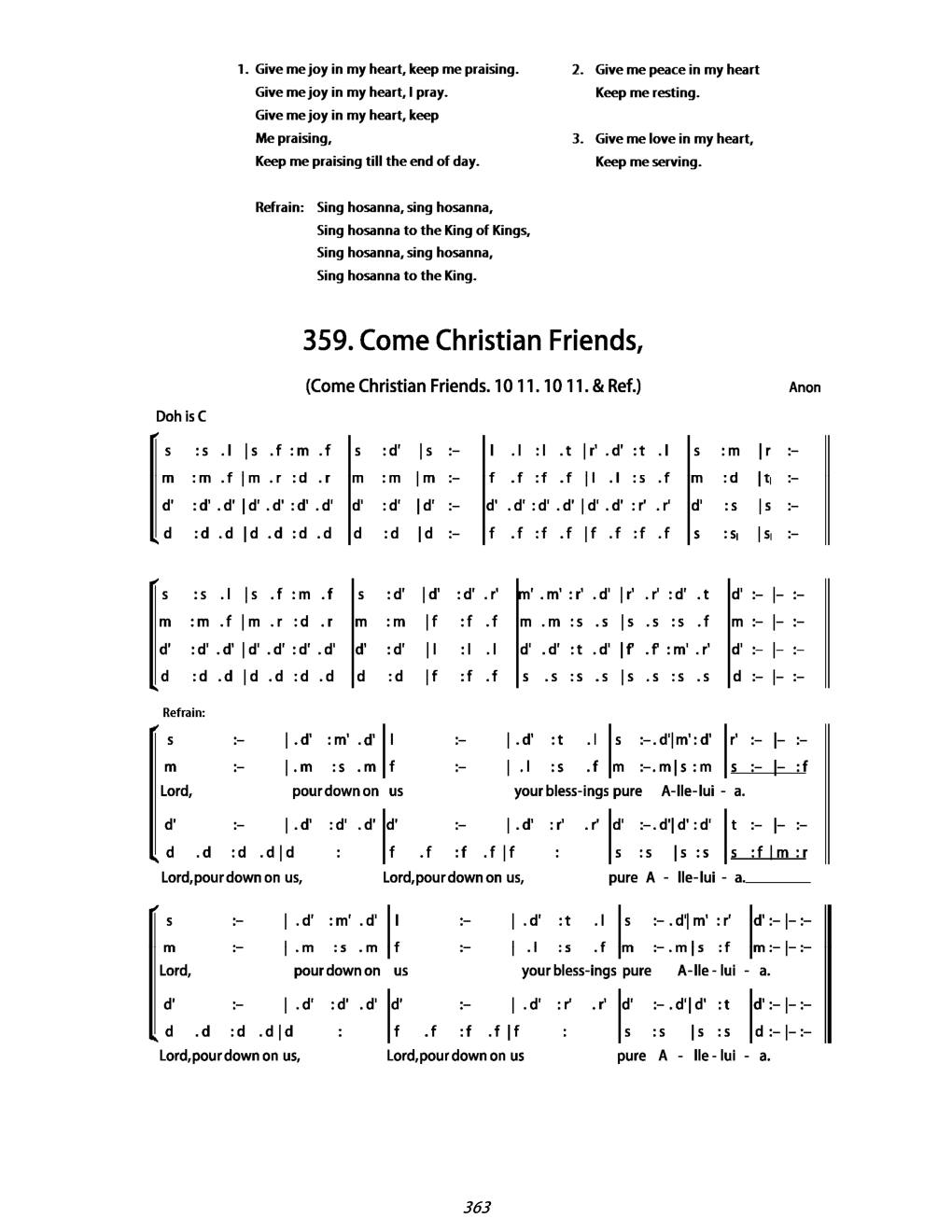 CH 359 Come Christian friends come let us all unite, — Tonic Sol-Fa
