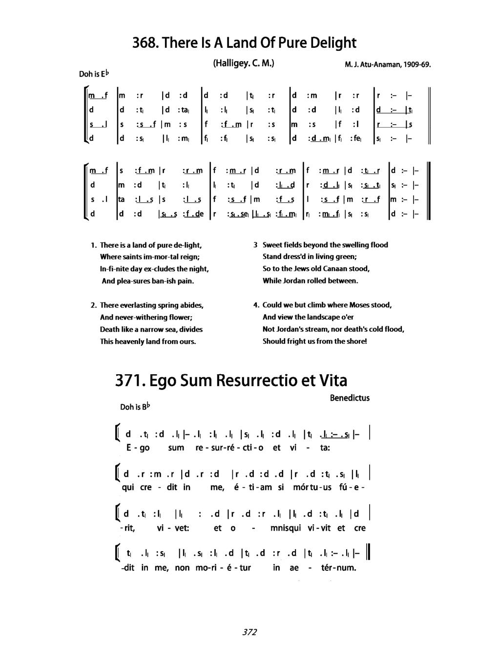 CH 371 Ego sum resurrectio et vita — Tonic Sol-Fa