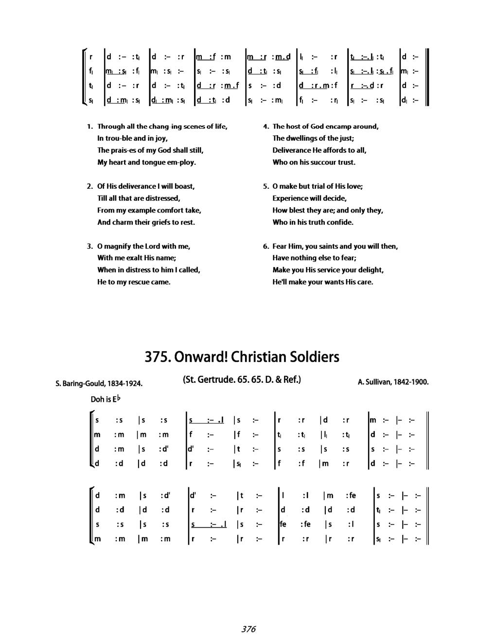 CH 374 Through all the changing scenes of life, — Tonic Sol-Fa