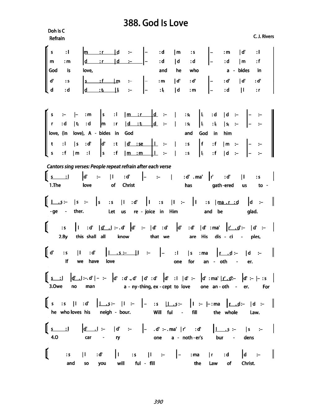CH 388 Chorus: — Tonic Sol-Fa
