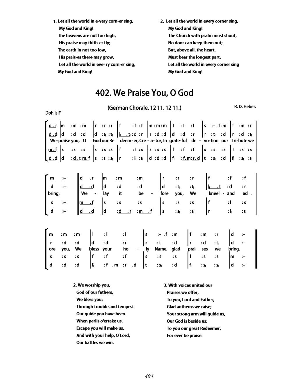 CH 402 We praise you, — Tonic Sol-Fa