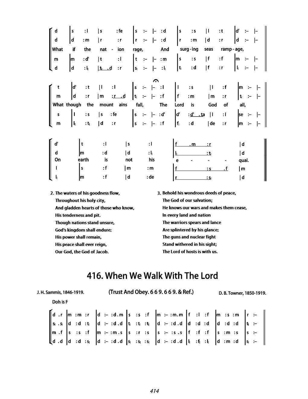 CH 416 When we walk with the Lord — Tonic Sol-Fa