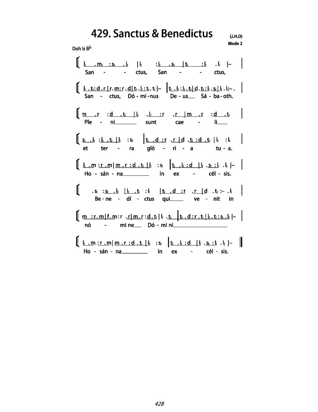 CH 429 Sanctus,Sanctus, Sanctus, — Tonic Sol-Fa