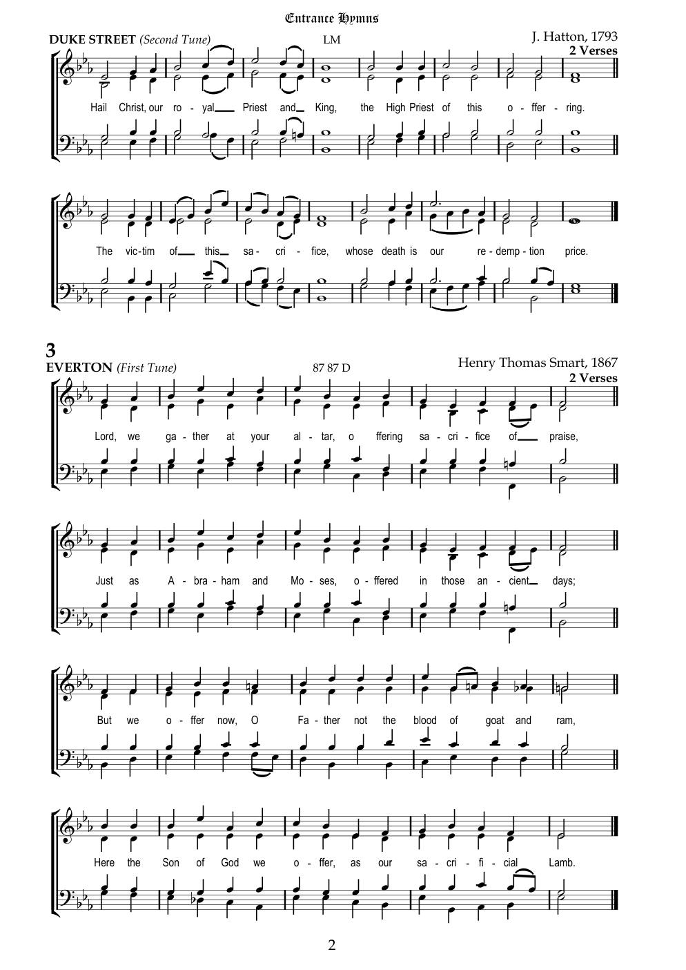 CH 3 Lord, we gather at your altar, — Staff Notation