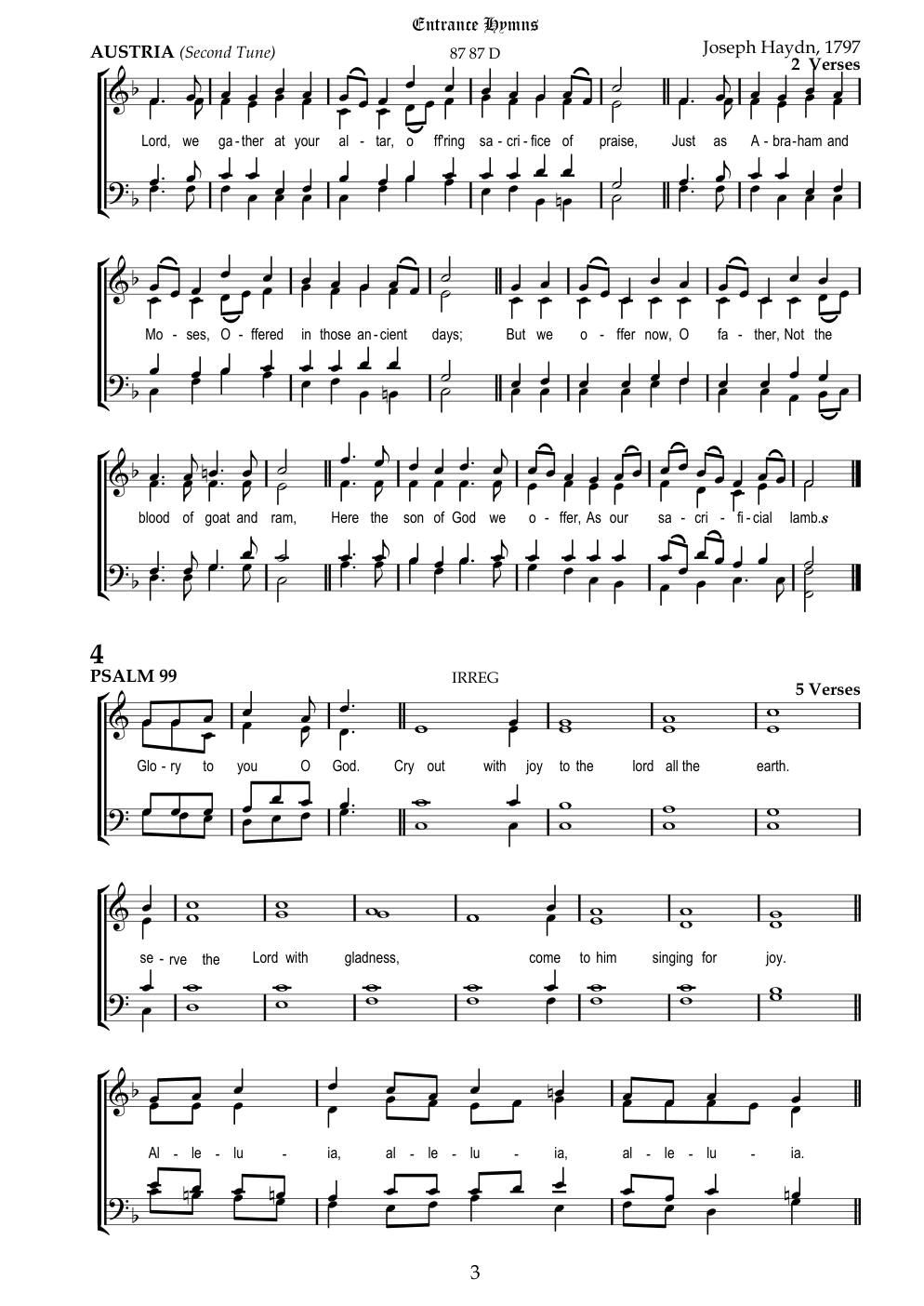 CH 3 Lord, we gather at your altar, — Staff Notation