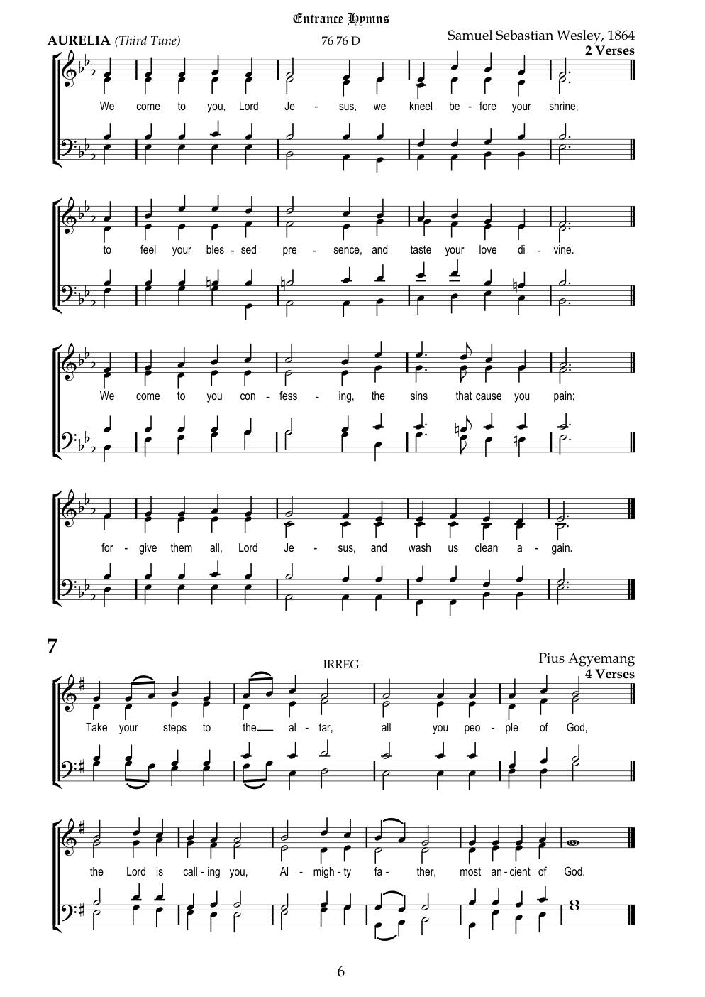 CH 7 Take your steps to the altar, — Staff Notation
