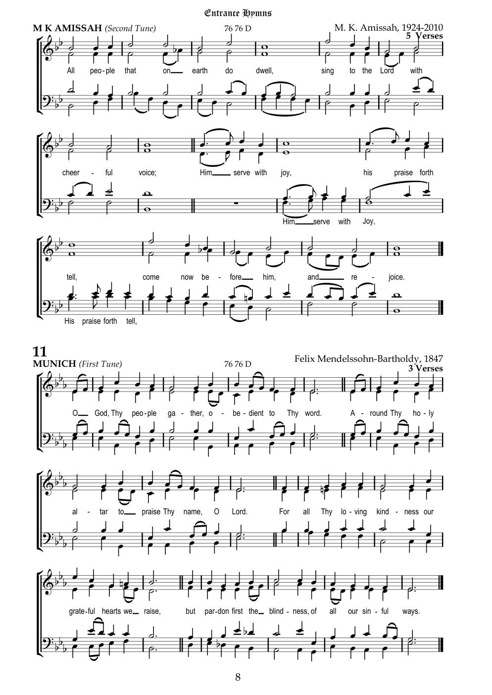 CH 11 O God, thy people gather, — Staff Notation