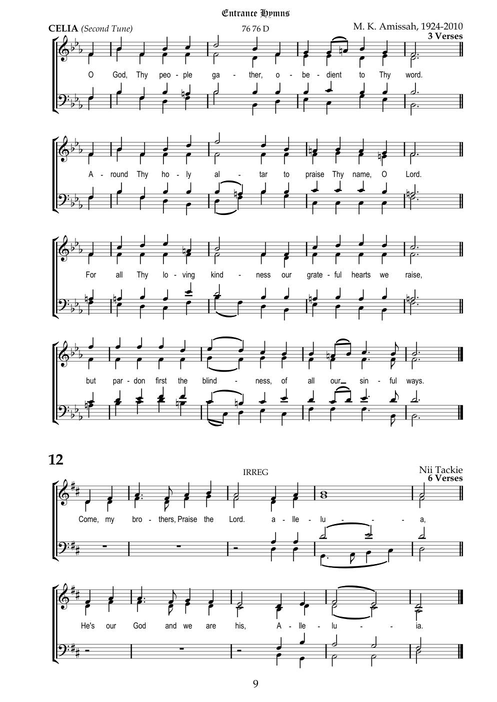 CH 11 O God, thy people gather, — Staff Notation