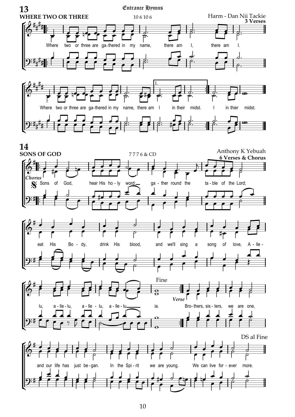 CH 14 Chorus: — Staff Notation