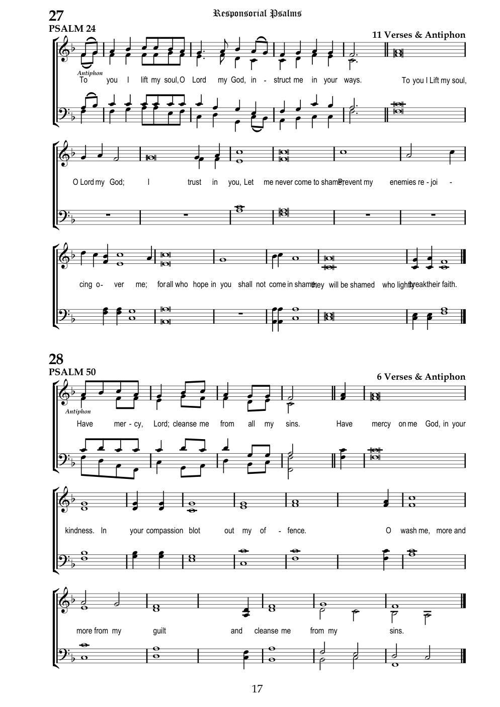 CH 28 Antiphon: — Staff Notation