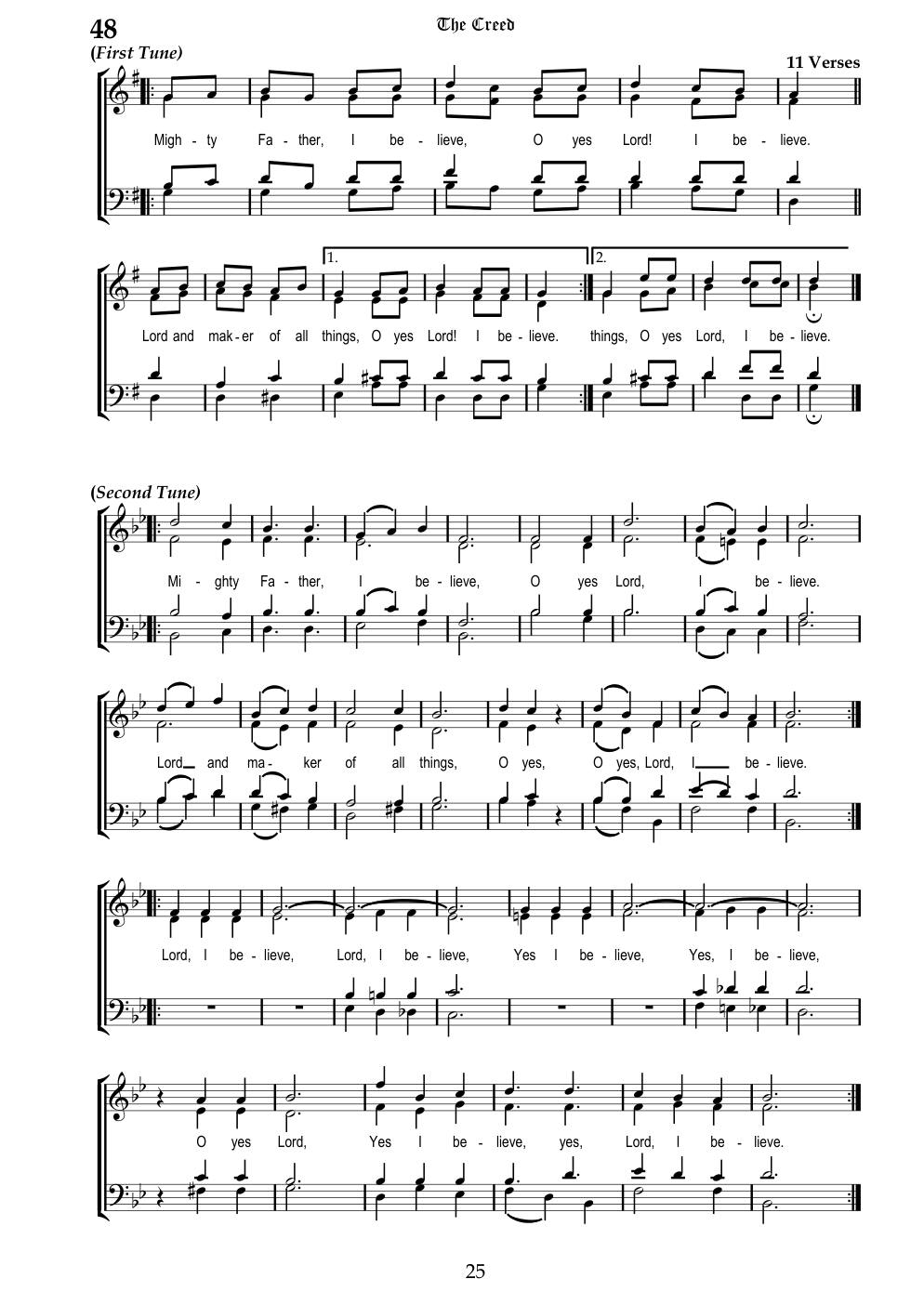 CH 48 Mighty Father, I believe, — Staff Notation