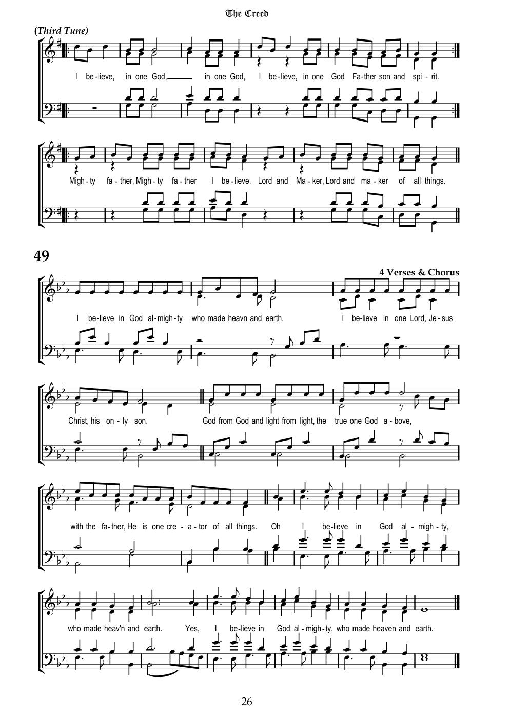 CH 48 Mighty Father, I believe, — Staff Notation
