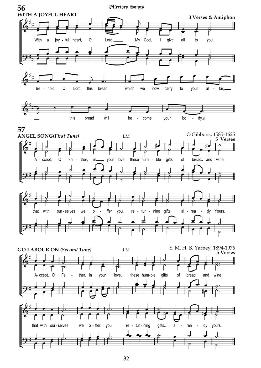 CH 57 Accept, O Father, in your love, — Staff Notation