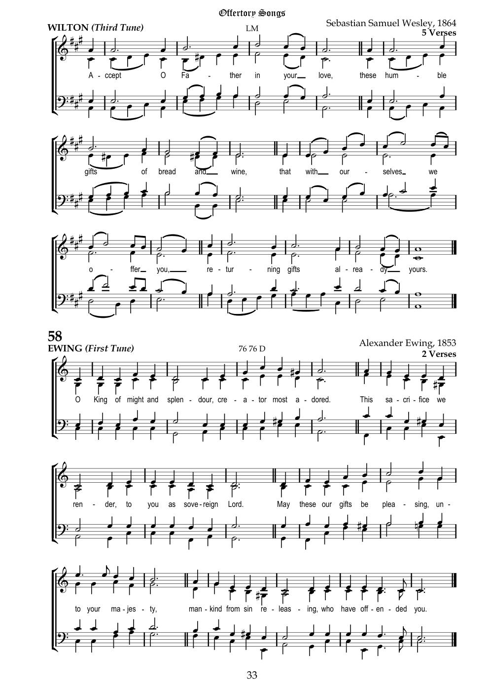 CH 57 Accept, O Father, in your love, — Staff Notation