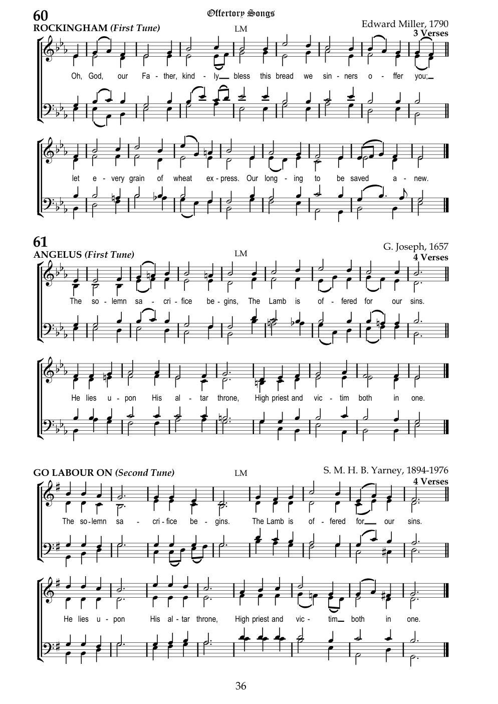 CH 60 Oh, God, our Father, Kindly bless — Staff Notation