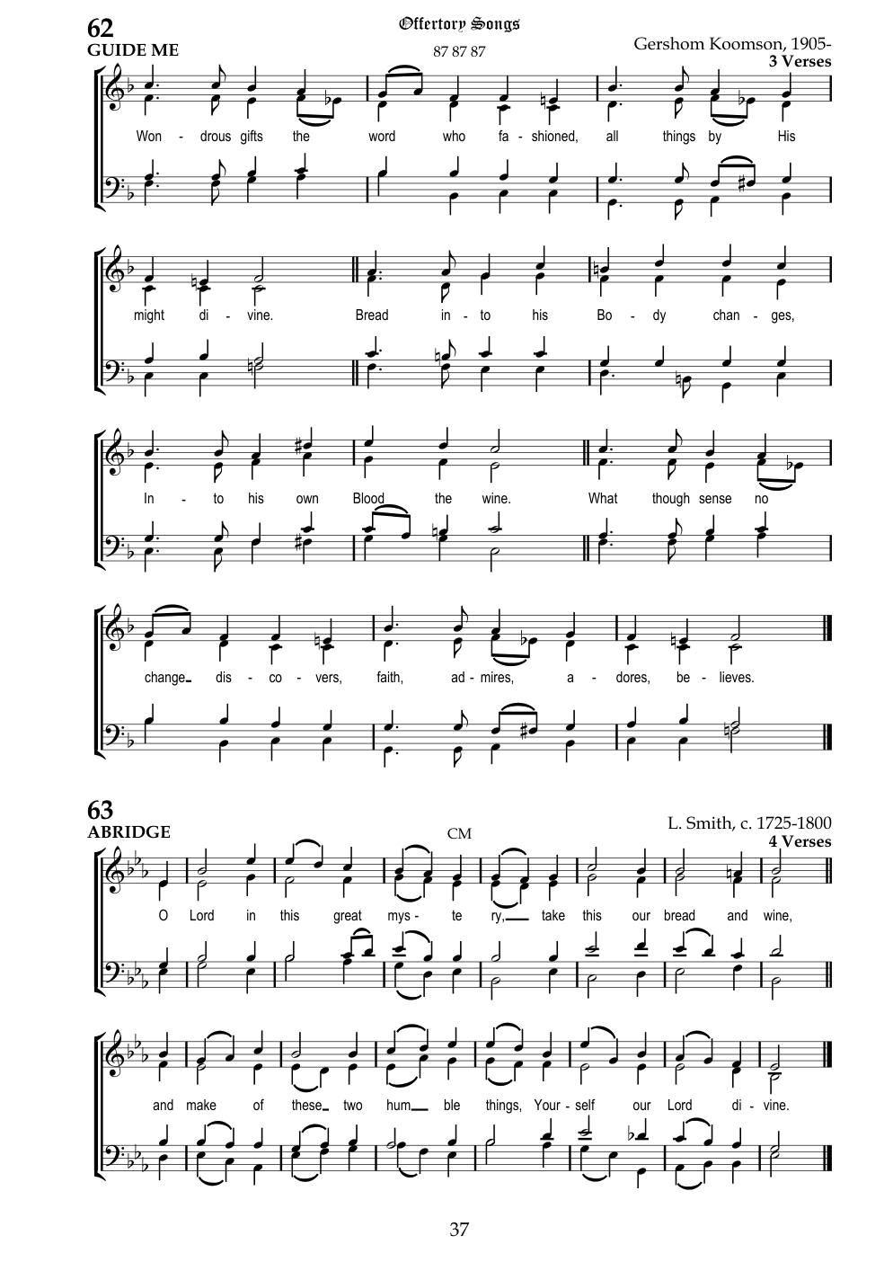 CH 63 O lord in this great mystery — Staff Notation